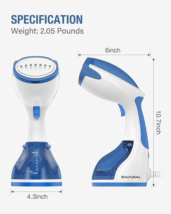 BEAUTY 1200W Portable Garment Steam Home Travel Vertical Horizontal Heat Up