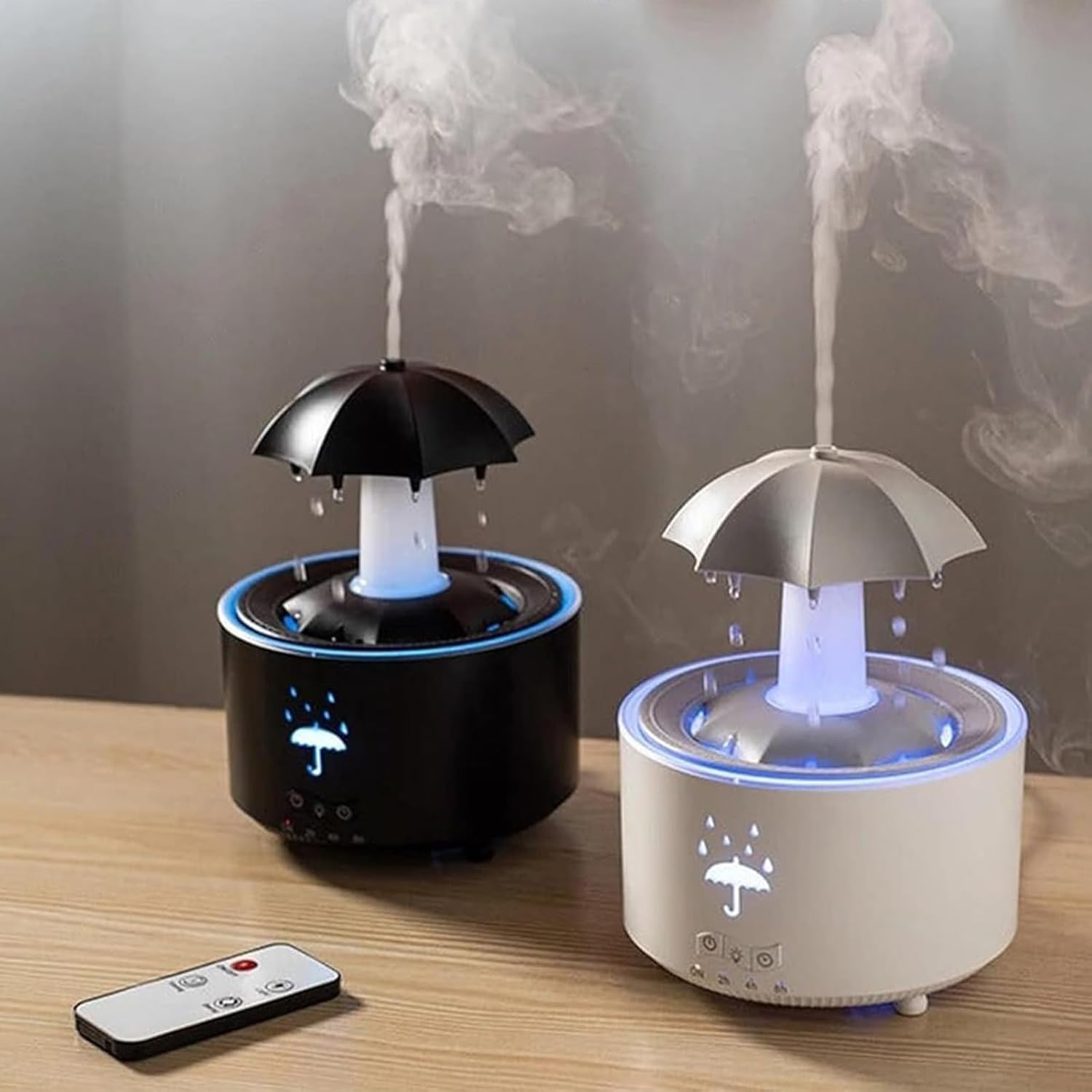 Generic Umbrella Humidifier, 7-Color LED Rotating Aroma Diffuser With Remote