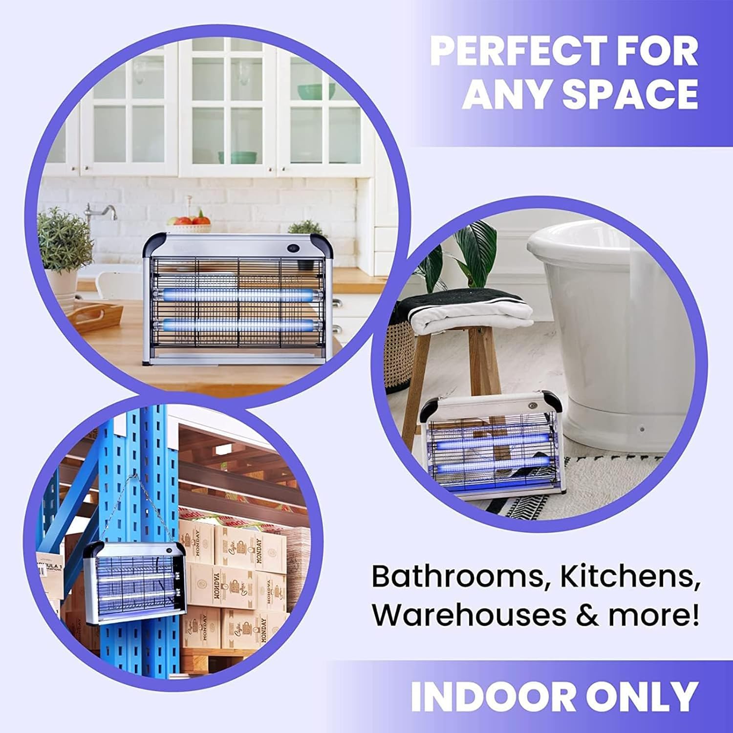 Electric Bug Zapper,Aluminium Indoor Insect Killer for Mosquito,Fly,Powerful 20W Grid