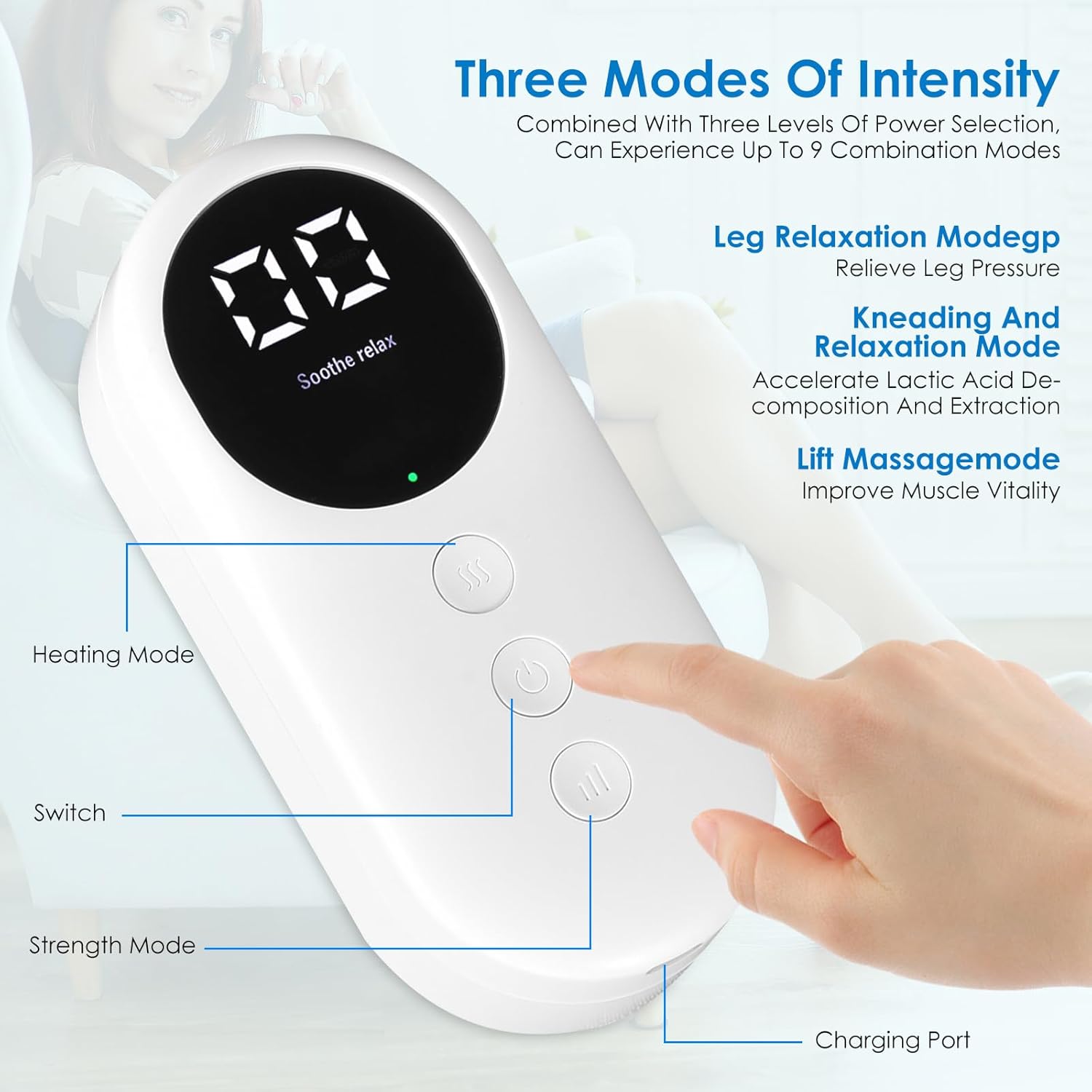 Leg Massager, Calf Air Compression Massager with Heat,Muscles Relaxation