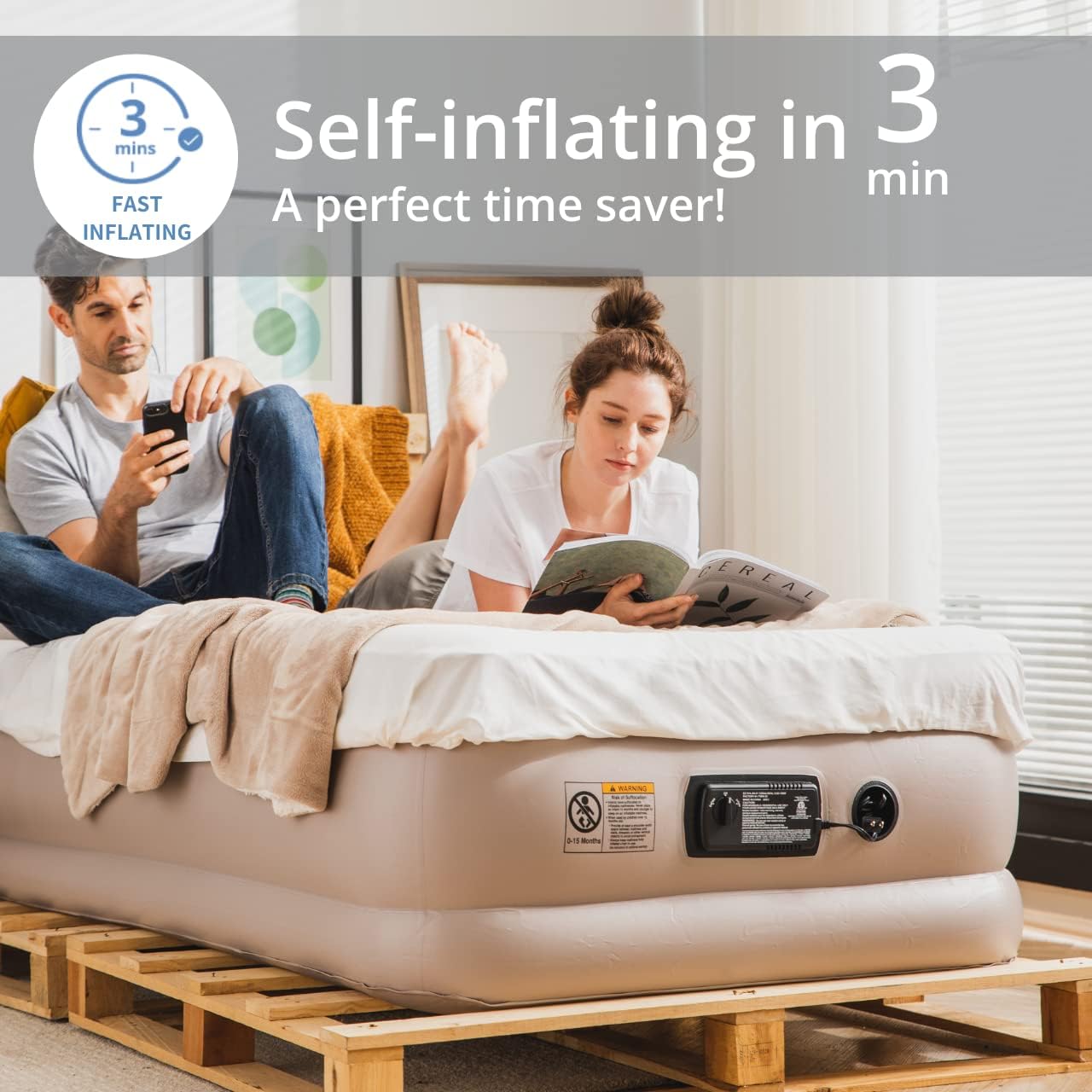Inflatable Air Mattress with Built-in AC Pump