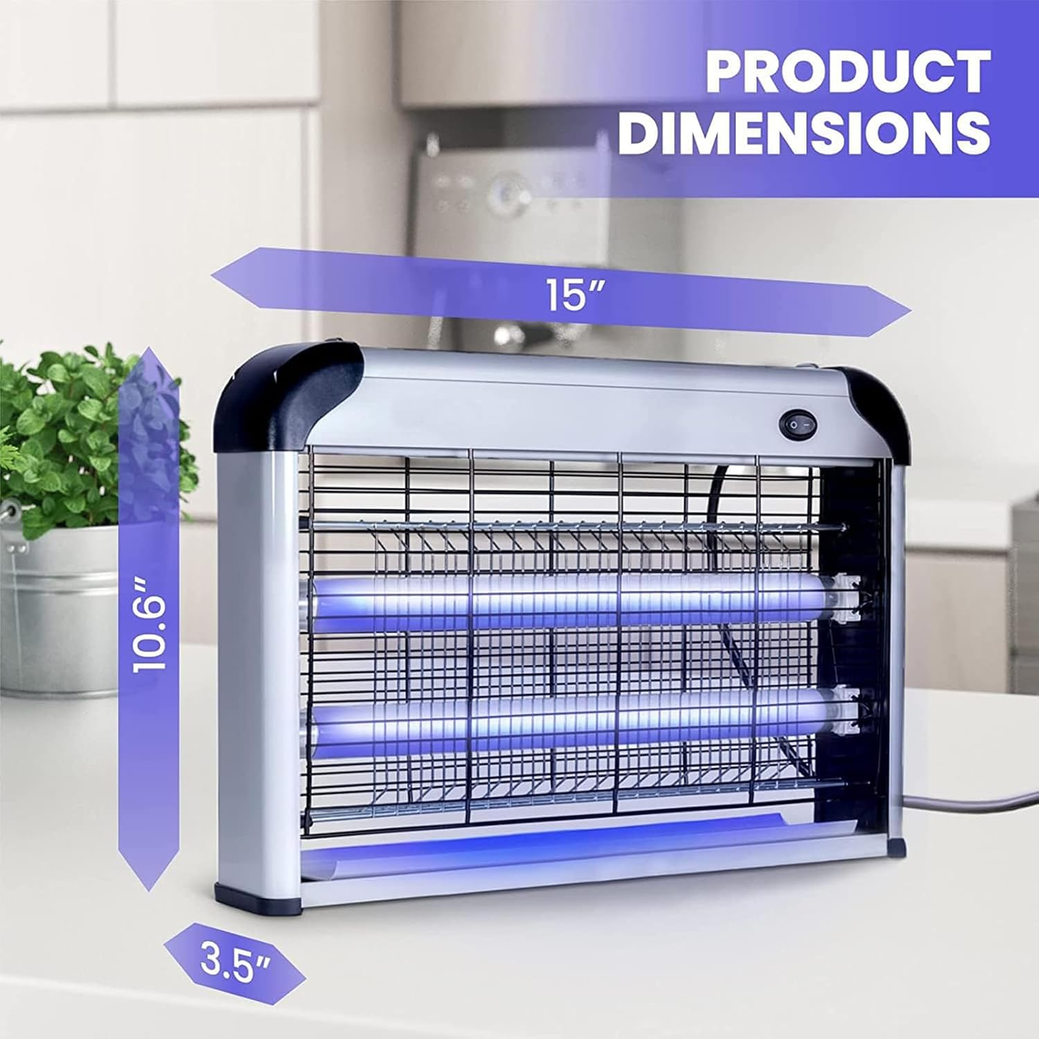 Electric Bug Zapper,Aluminium Indoor Insect Killer for Mosquito,Fly,Powerful 20W Grid