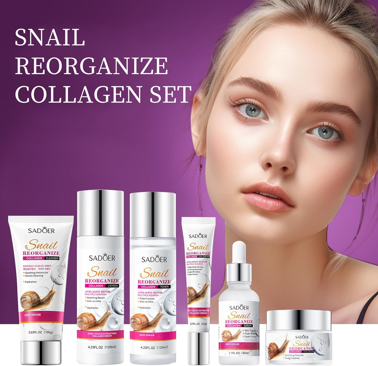 SADOER Snail Facial Care Kit - 6 Piece