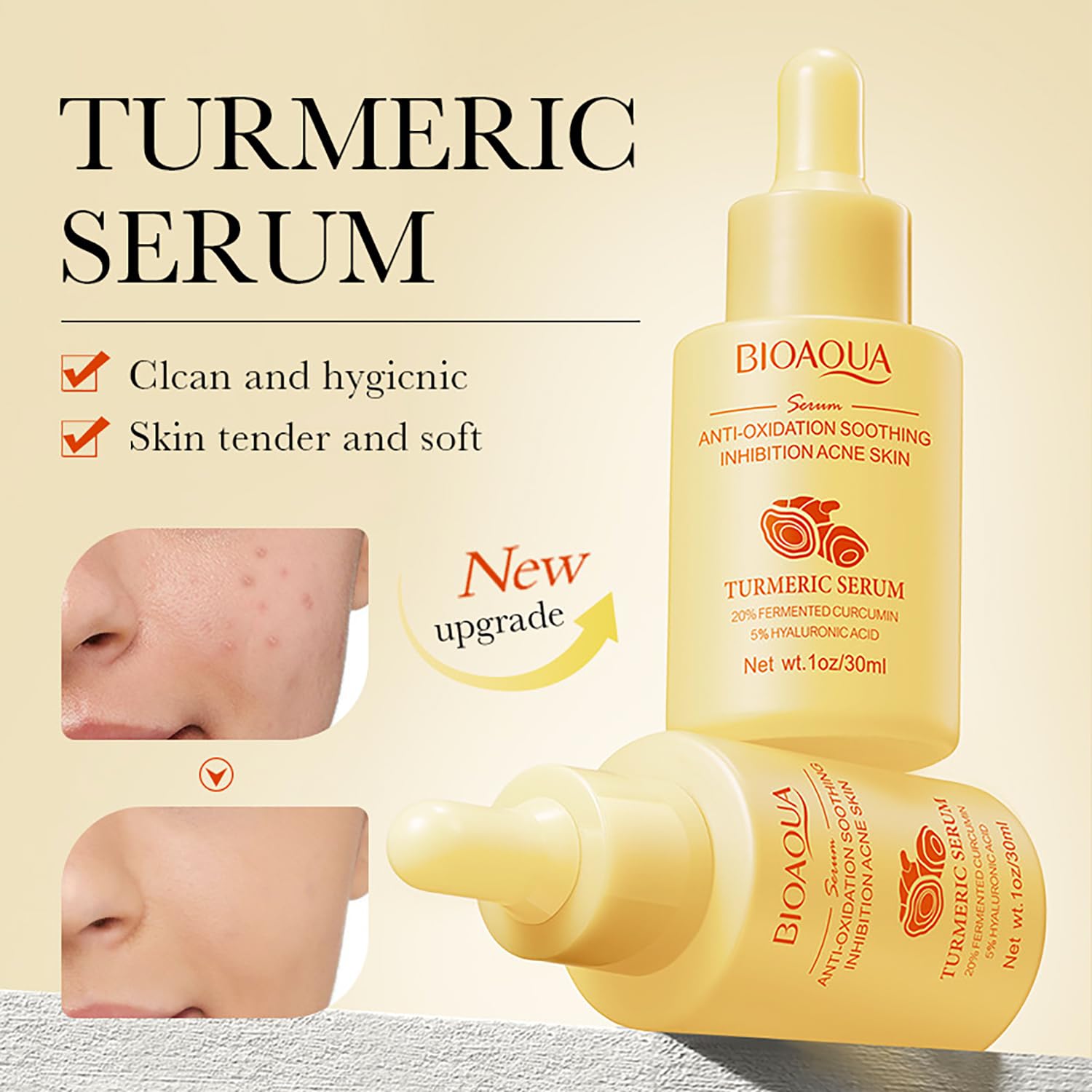 BIOAQUA Turmeric Facial Serum Acne Skin 30ml