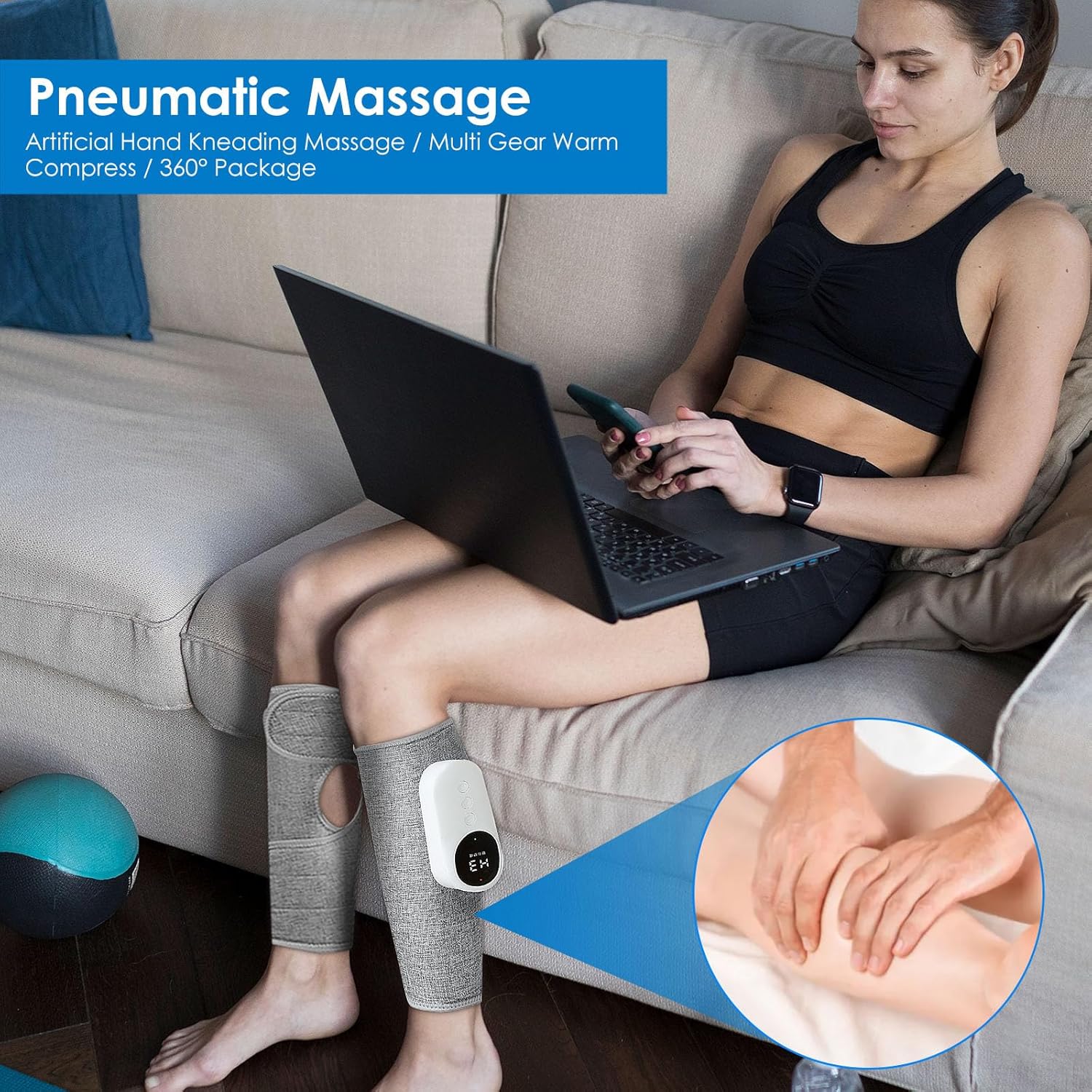 Leg Massager, Calf Air Compression Massager with Heat,Muscles Relaxation