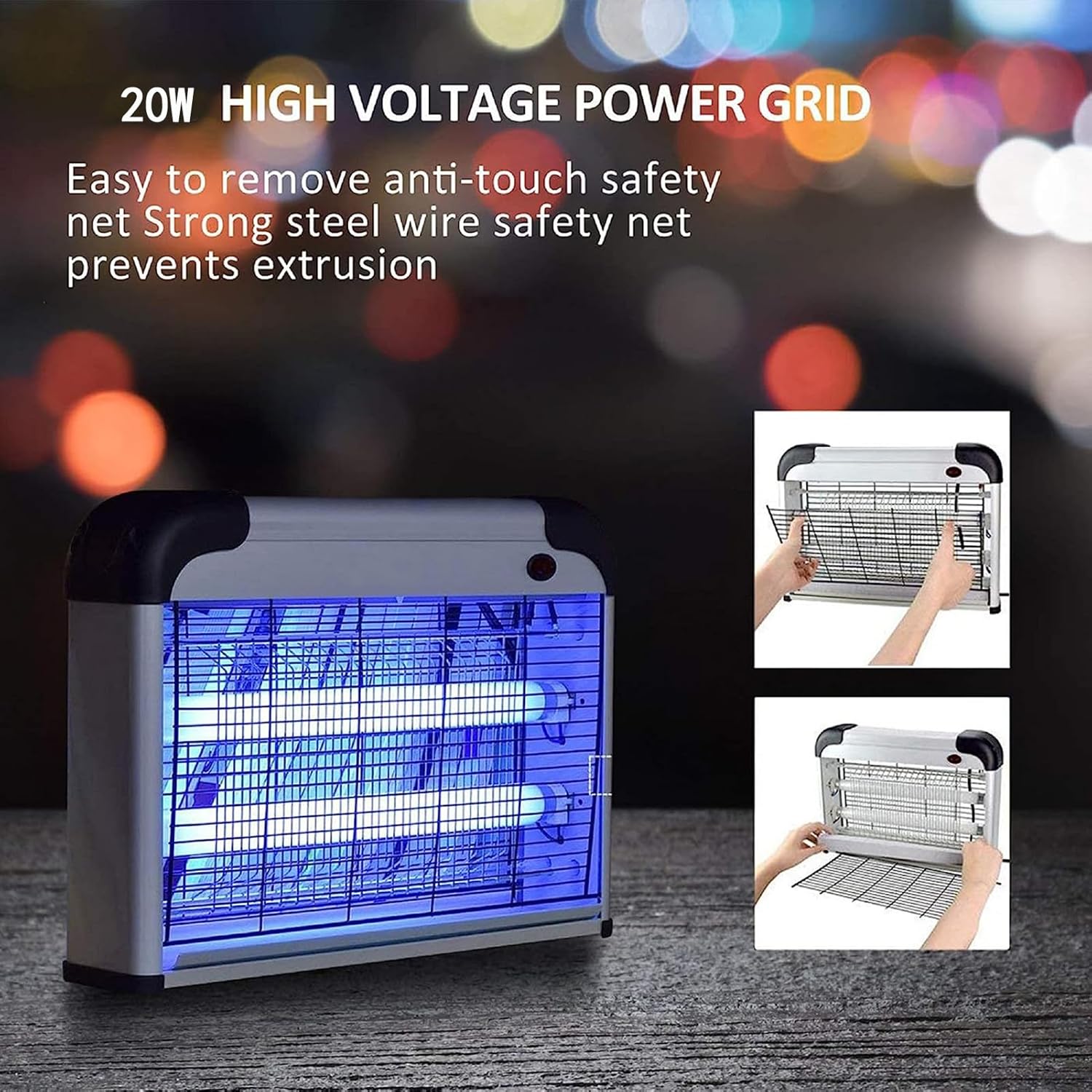 Electric Bug Zapper,Aluminium Indoor Insect Killer for Mosquito,Fly,Powerful 20W Grid