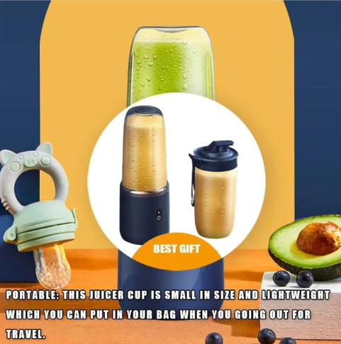 Portable Smoothie Blender Bottle – USB Rechargeable | 2-in-1 Juicer & Bottle