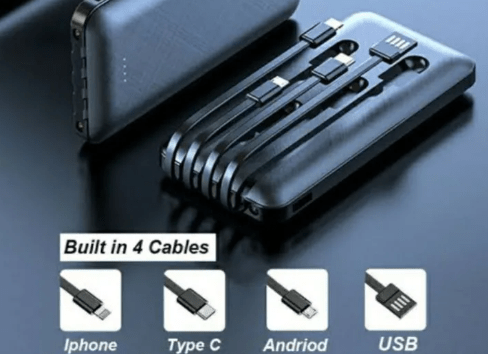 Flexora 20000mAh Power Bank Built-in Cables