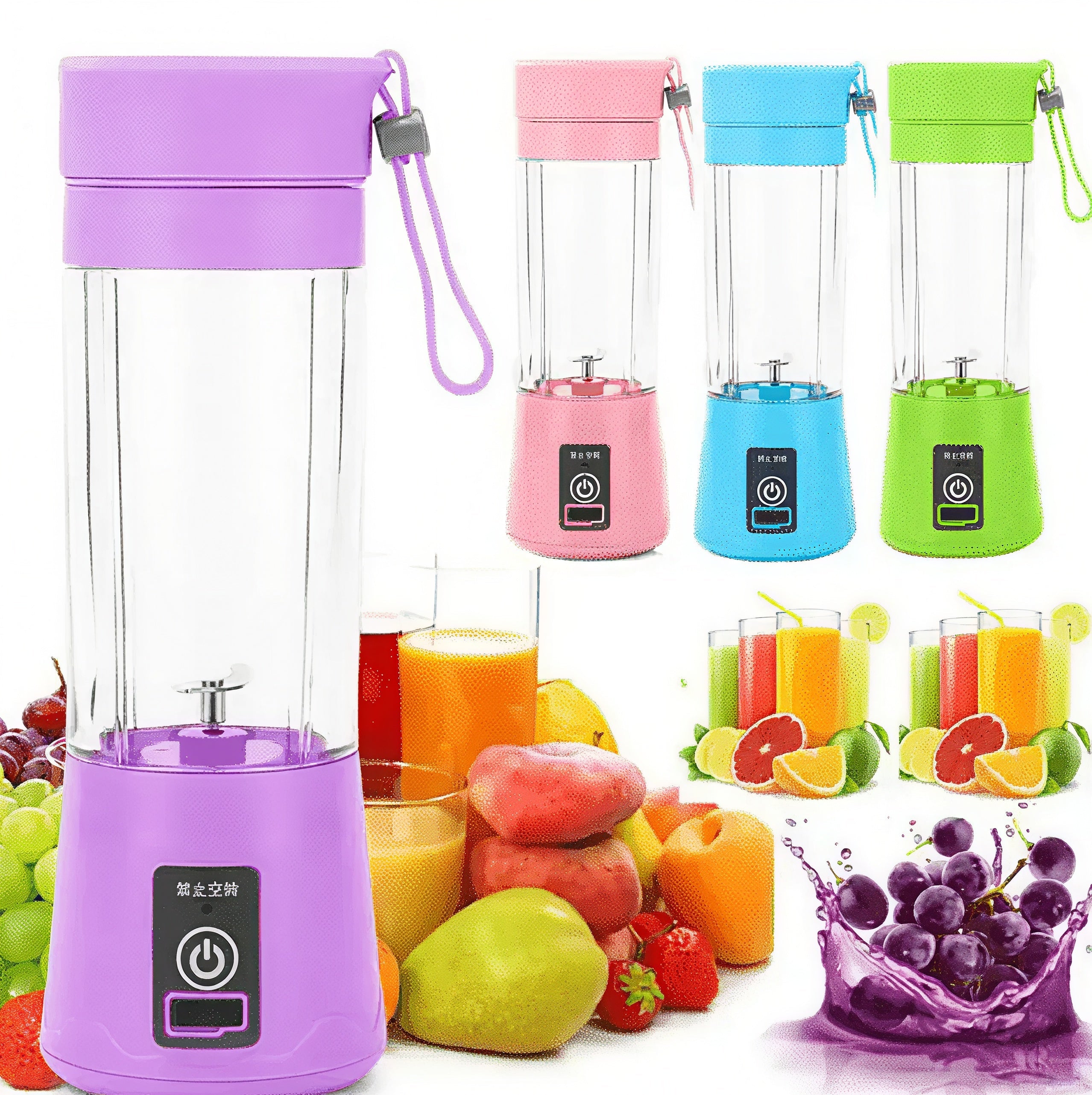 Portable USB Rechargeable 6-Blade Juicer Blender