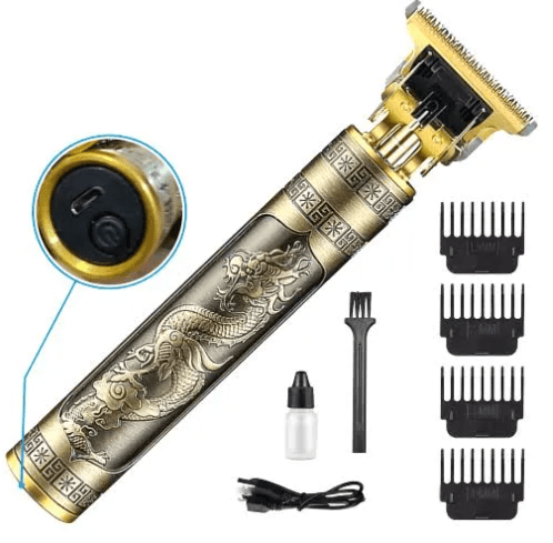 Vintage T9 Metal Body Hair Trimmer – USB Rechargeable